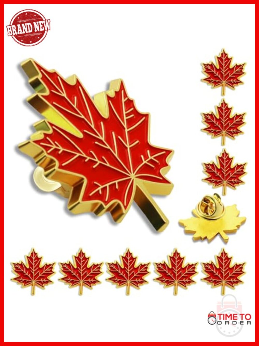 Maple Leaf Lapel Pins Enamel Brooch for Men Women